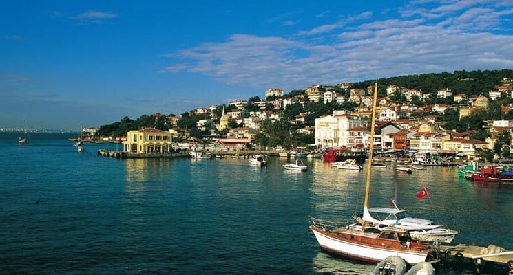 Boats on the Bosphorus in Istanbul