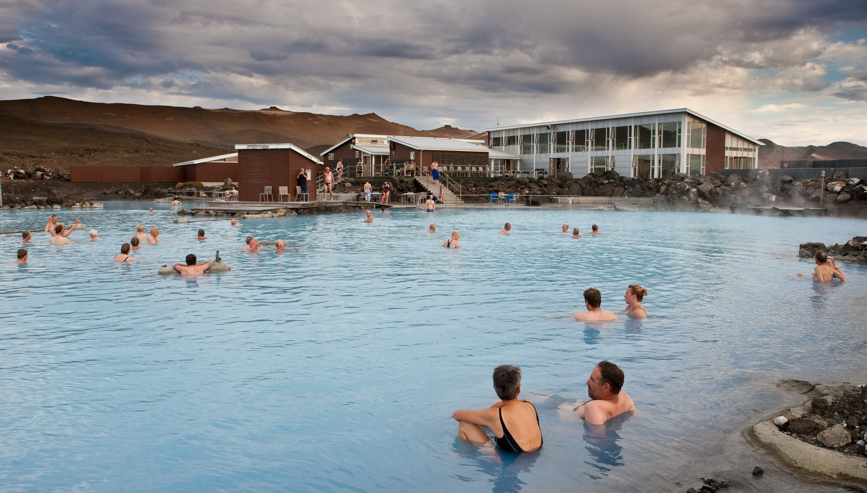 Iceland spa in winter