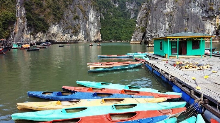 Kayaks in Ha Long Bay, Vietnam