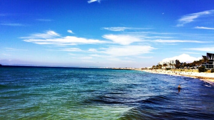 Blue water and sky in Mallorca