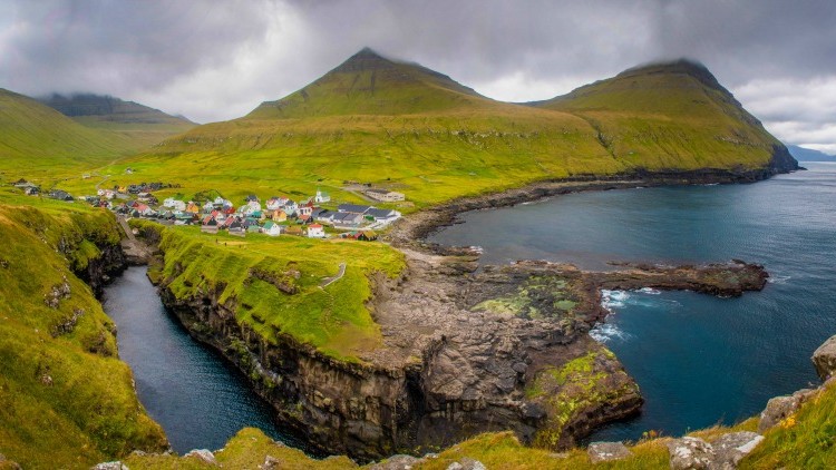 Gjógv on Eysturoy Island in the Faroe Islands