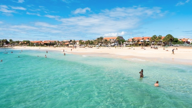 People swimming on Sal Island, Cape Verde