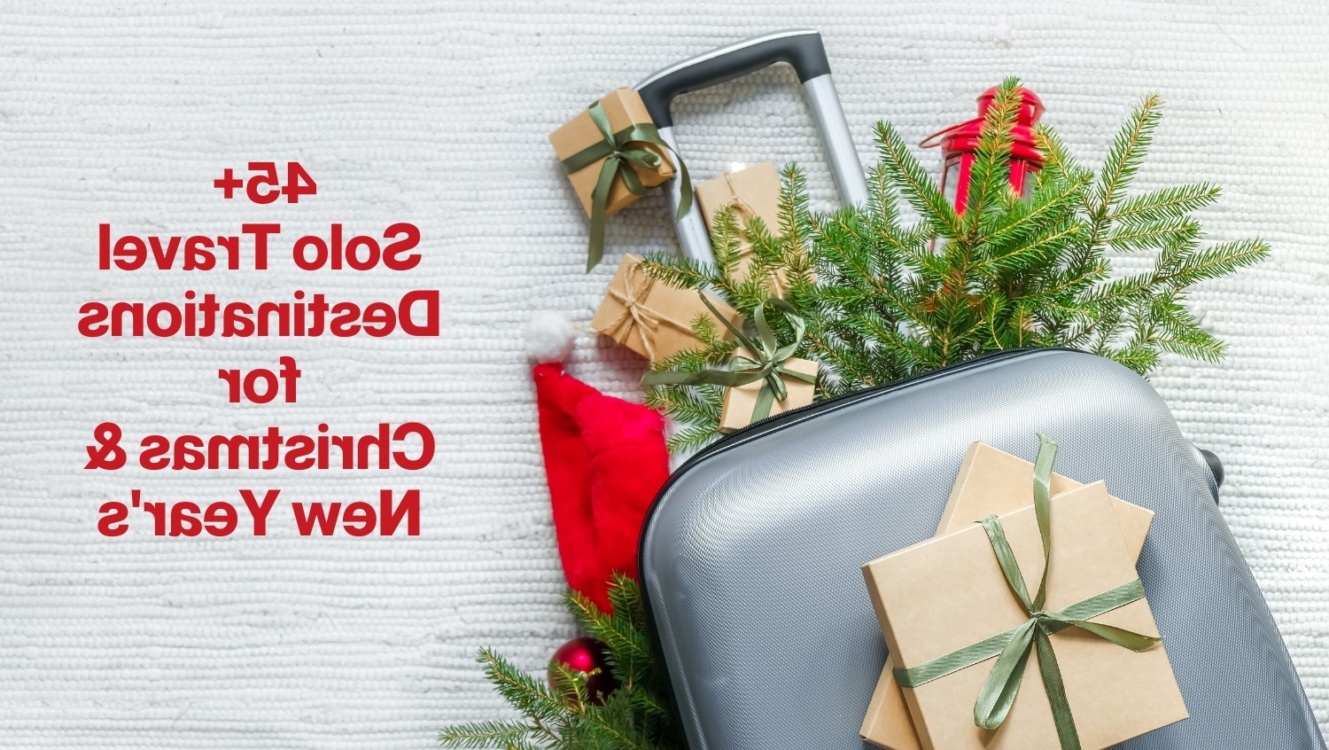 Suitcase decorated for the holidays