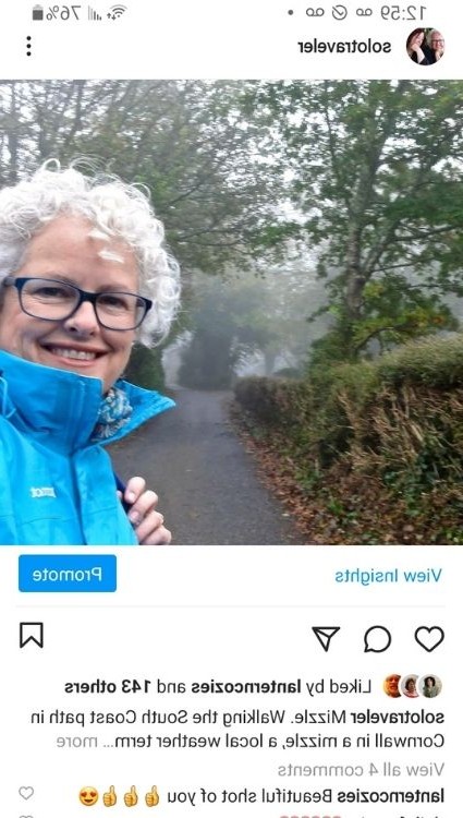 Smiling travel selfie portrait